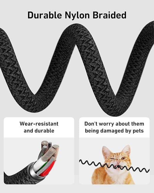USB C Cable for Car 3FT/6FT, Coiled USB C to USB C Cable Fast Charging 66W - Image 7