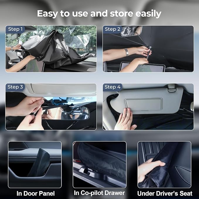 Windshield Sun Shade Umbrella: for Chevy Silverado-1500-2019-2025 - Image 5