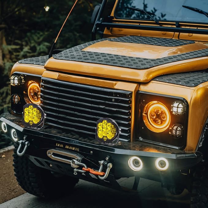 LIGBT 2PCS 5 Inch Amber Yellow Round LED Offroad Light - Image 2