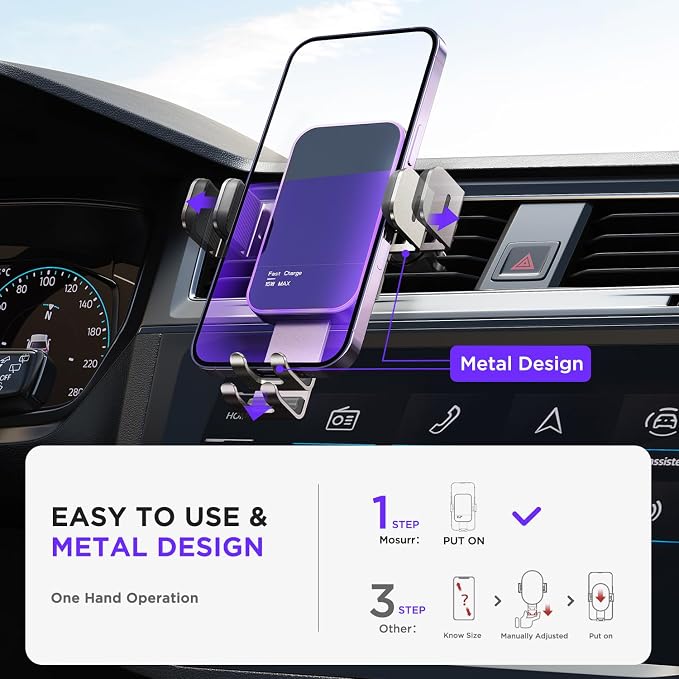 Wireless Car Charger, 【7 Colored RGB Backlit】 15W Auto Clamping Car Charger - Image 5