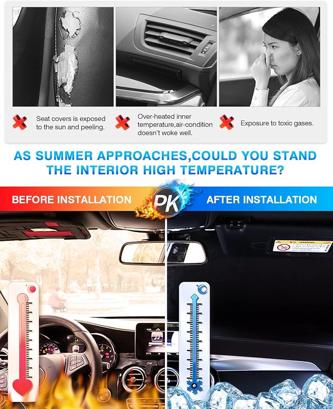 KUST Windshield Sun Shade for 2006–2010 Dodge Charger Window Shade Sun Visor - Image 4