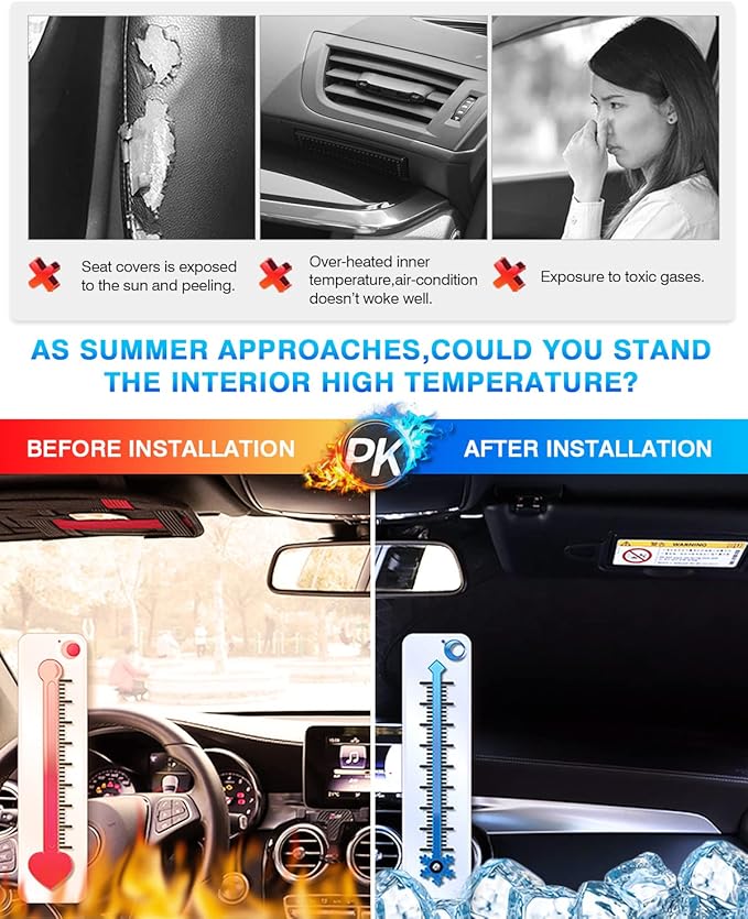 KUST Windshield Sun Shade for 2007–2012 Dodge Caliber Window Shade Sun Visor - Image 4