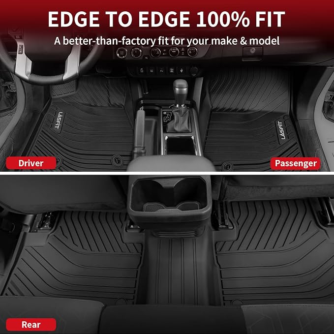 LASFIT Floor Mats for Toyota Tacoma 2016-2023 All Weather TPE Custom Floor - Image 8