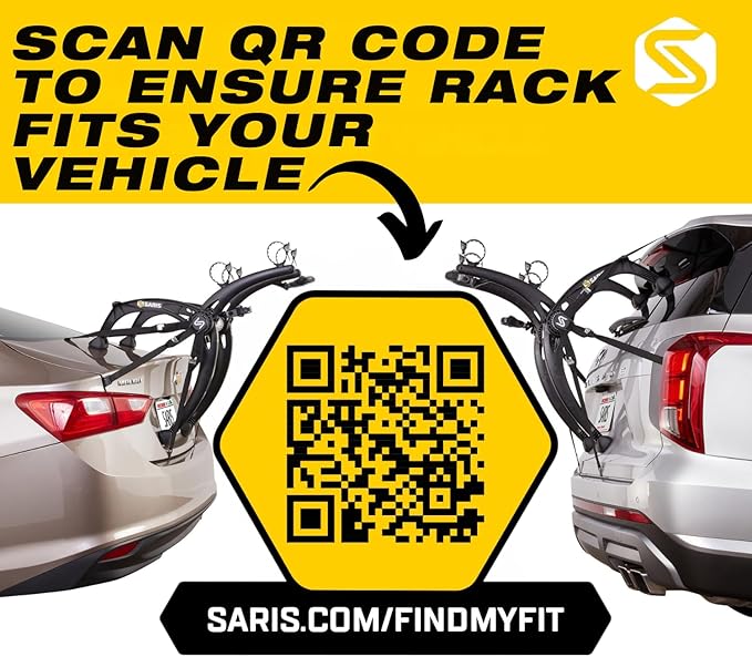 Saris Bones EX 2-Bike Trunk Rack Bicycle Carrier, Anti-Sway Straps, Made in USA - Image 2