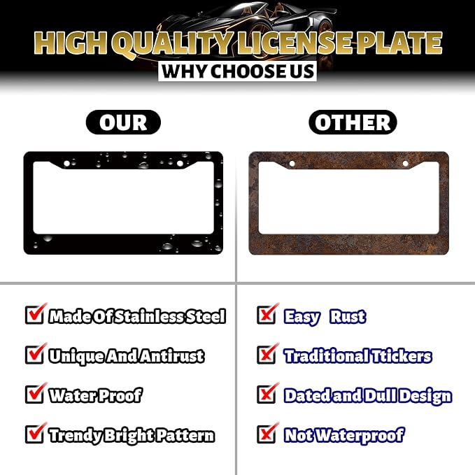 Cats License Plate Frame Cute Animal Cat License Plate Holder Stainless Steel - Image 4