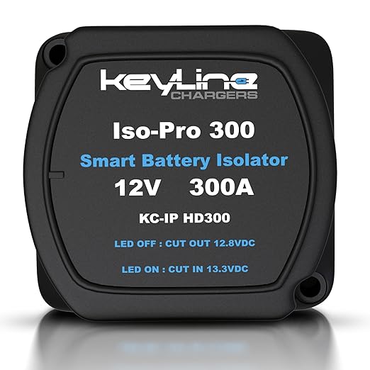 Dual Battery Isolator Heavy Duty 300 AMP 1000 AMP Peak Voltage Sensitive Relay by KeyLine+Chargers