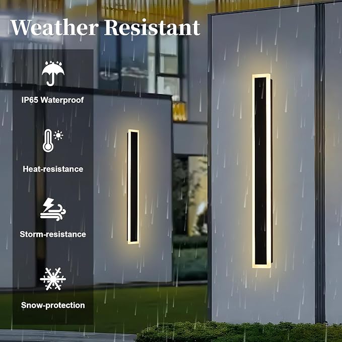 2 Pack Modern Outdoor Wall Lights - Image 2