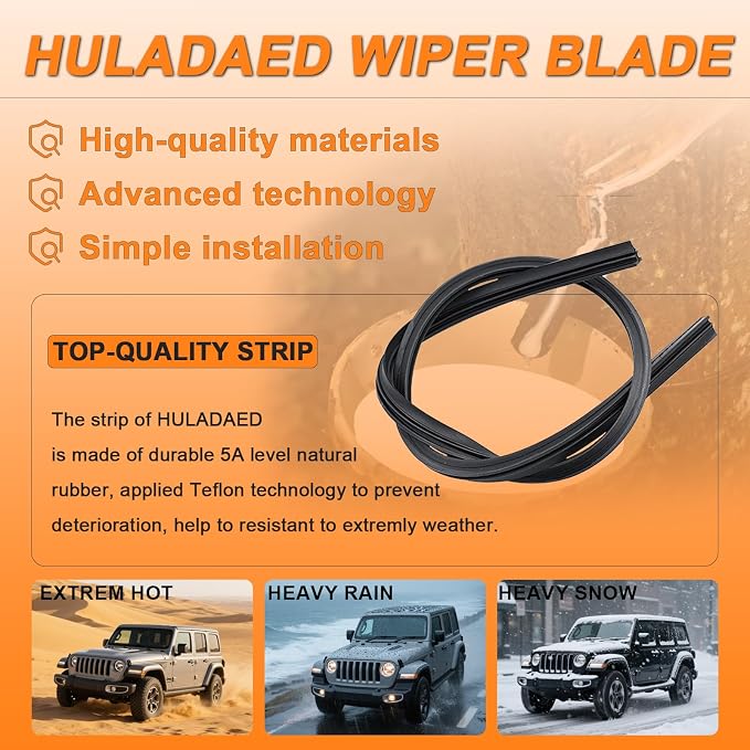 HULADAED® 28''+14''+14'' Windshield Wipers Replacement - Image 2