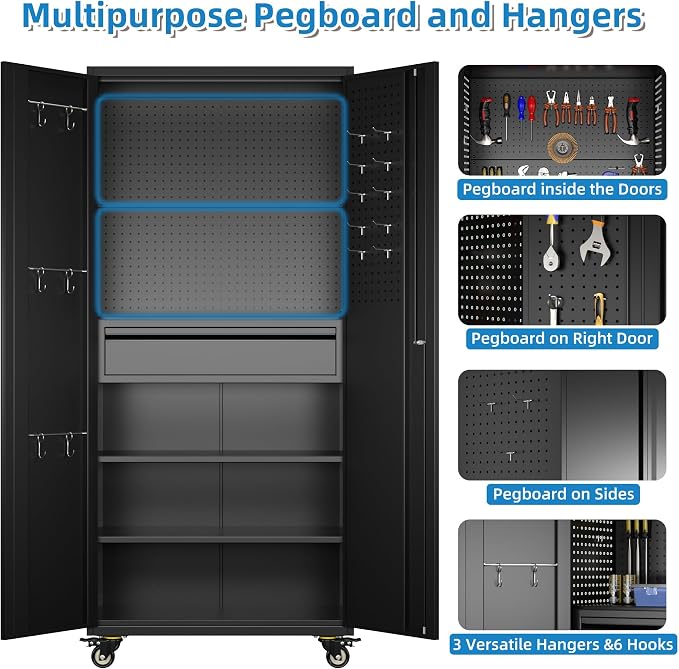 71" Metal Garage Storage Cabinet - Image 5