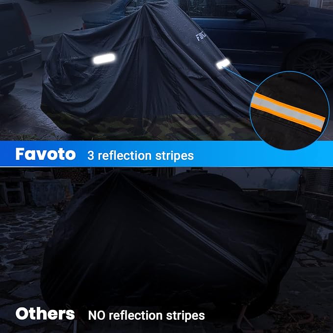 Favoto Motorcycle Cover 96.5 inches Length All Season Universal Weather - Image 4