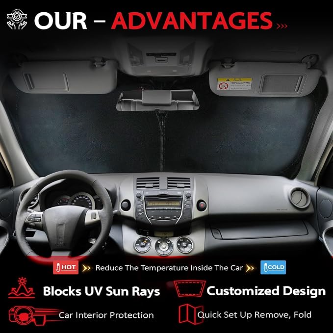 KAYZT Windshield Sun Shade for 2011-2017 Honda Odyssey Mini Van Foldable - Image 4