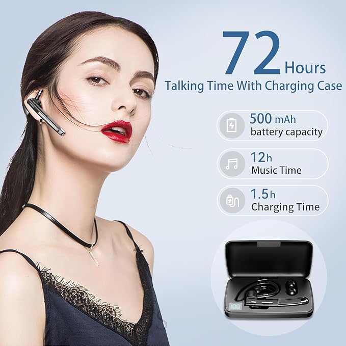 Bluetooth Headset, Wireless Bluetooth Earpiece - Image 2