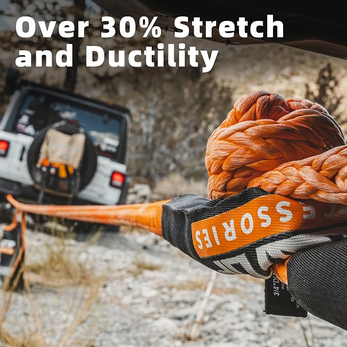 ALL-TOP Kinetic Recovery Rope, 1in x 20ft, Heavy Duty 30+% Elasticity, 16000Lbs - Image 5