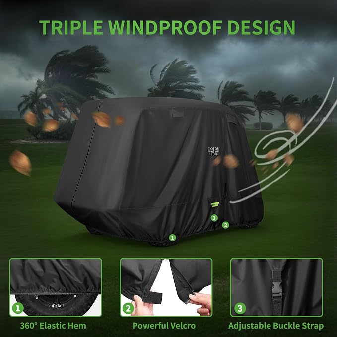 10L0L Heavy Duty Golf Cart Cover - Image 4