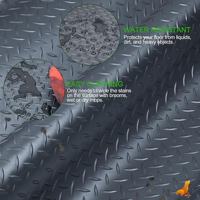 SEAL 5 x 15 Ft Premium Garage Floor Mat, Solid 2.8mm Thick Gray Commercial - Image 4