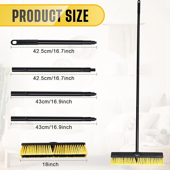 Zhehao 10 Pack 18 Inches Push Broom Outdoor, Concrete Floor Cleaning - Image 2