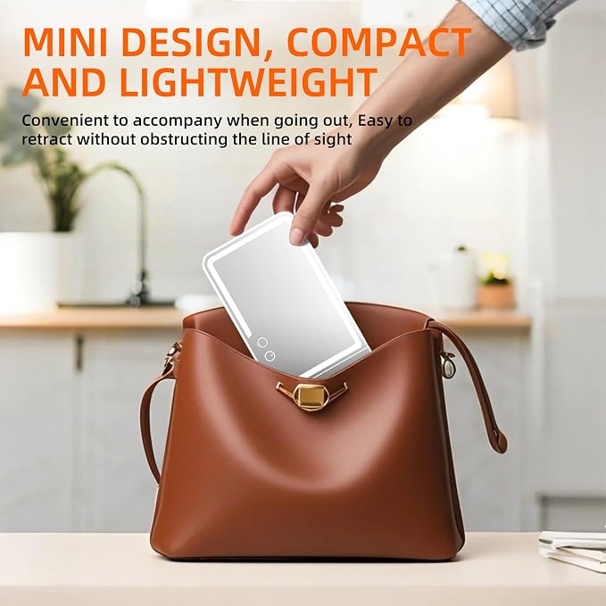 car mirror vanity Rechargeable Led, 3 Light Modes, Dimmable Touch Screen - Image 5
