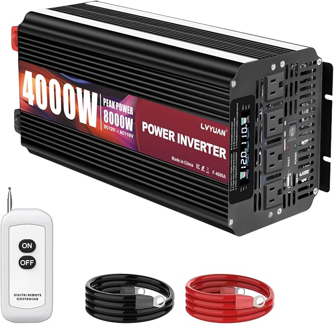 LVYUAN 4000 Watt Power Inverter 12V to 110V 120V by LVYUAN