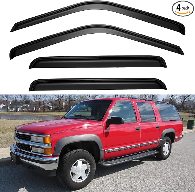 Window Visors Rain Guards for 1995-2000 Chevy Tahoe/GMC Yukon, Out-Channel by YQAUTEC