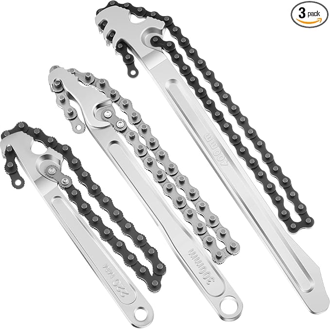 Lasnten 3 Pcs Large Reversible Chain Oil Filter Wrench by Lasnten