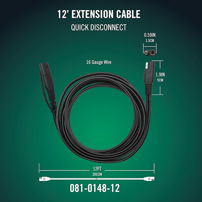 Battery Tender 12 Foot Extension SAE Cable - Image 2