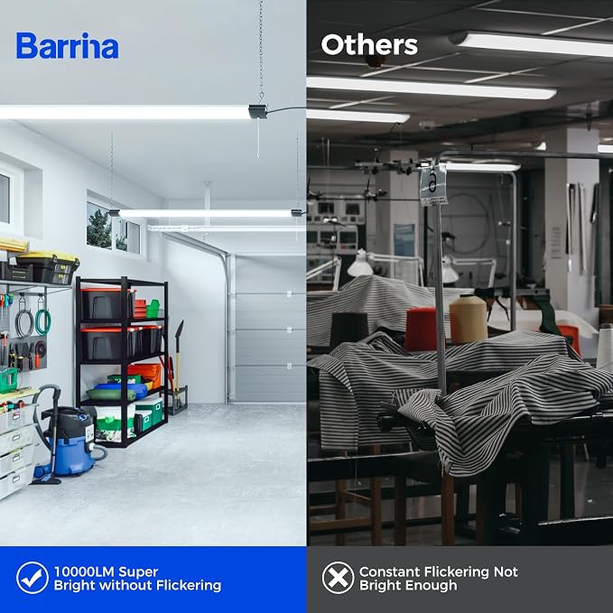 Barrina BS84 LED Shop Lights for Workshop 4FT, 6500K Linkable Light Fixture for - Image 3