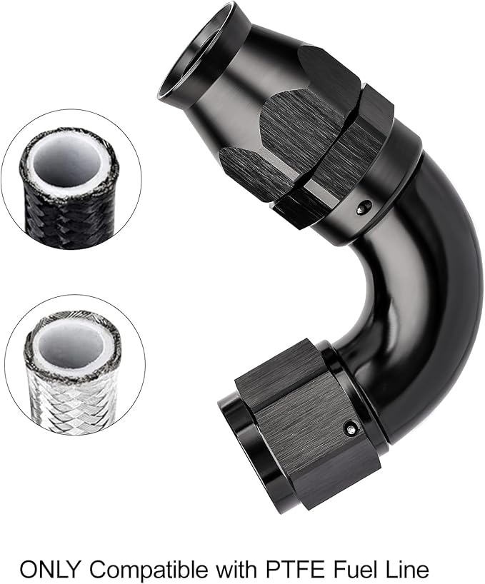 EVIL ENERGY 12AN 120 Degree PTFE One Piece Full Flow End Hose Fitting Aluminum - Image 5