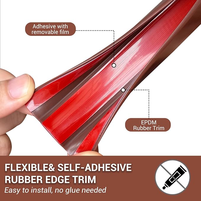 Rubber Edge Trim, Flexible Edge Banding, 3/8" U Channel Edge Protector - Image 3