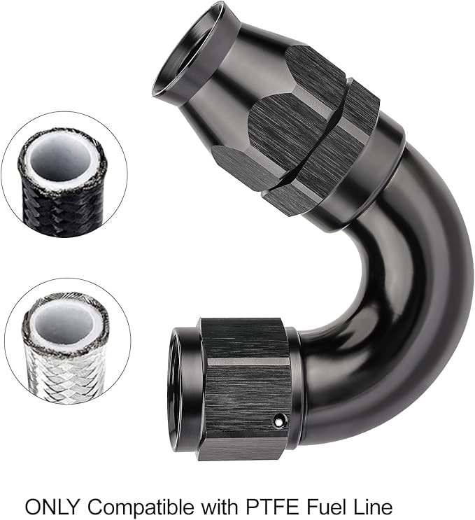 EVIL ENERGY 12AN 150 Degree PTFE One Piece Full Flow End Hose Fitting Aluminum - Image 5