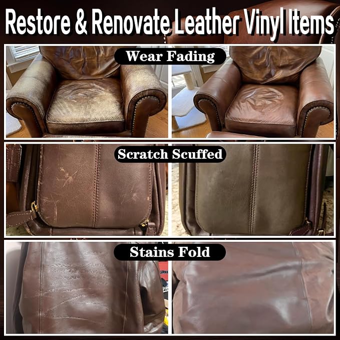 Leather Recoloring Balm Dark Brown Leather Dye Vinyl Paint Car Interior Seat - Image 2