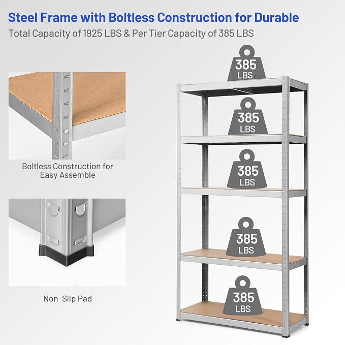 ERGOMASTER 5 Tiers Steel Shelves - Image 6