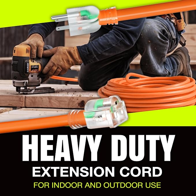 75ft Outdoor/Indoor Extension Cord 10/3 Gauge Ultra Heavy Duty 3 Prong SJTW - Image 7