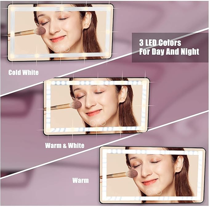 Car Vanity Mirror, with 3 Light Modes & 60 LEDs - Image 3