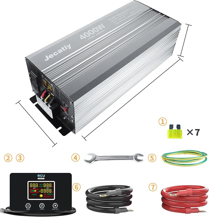 4000 Watt Pure Sine Wave Power Inverter DC 24V to 110V/120V AC Converter - Image 8