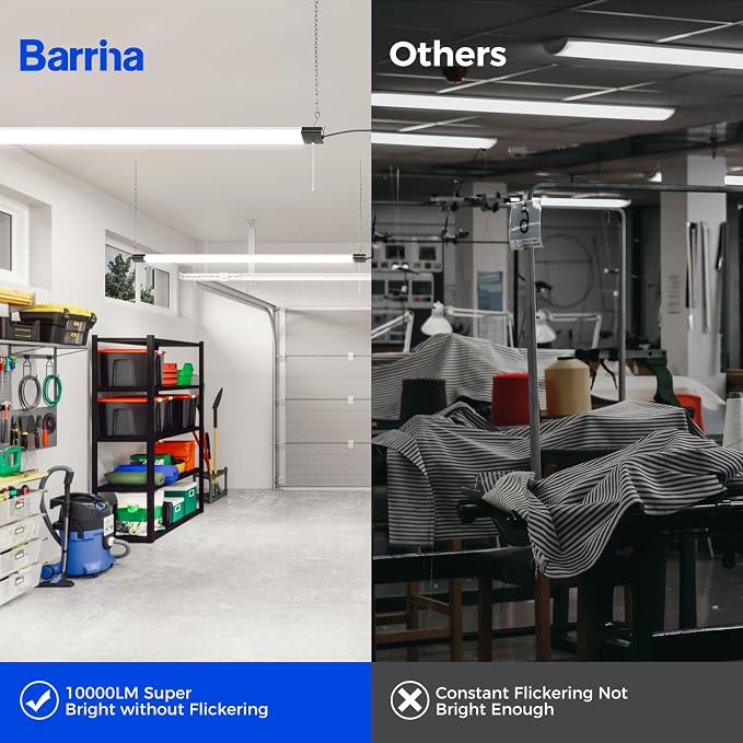 Barrina LED Shop Light for Garage, 5000K Linkable Light Fixture for Workshop - Image 3