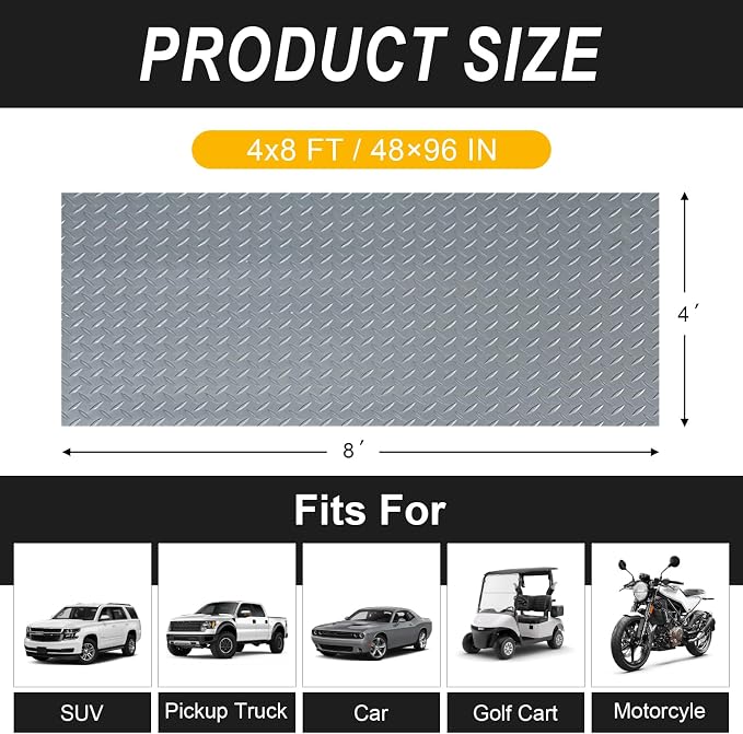 4x8FT Garage Floor Mat, 2.8mm Thickened Flooring Roll - Image 2