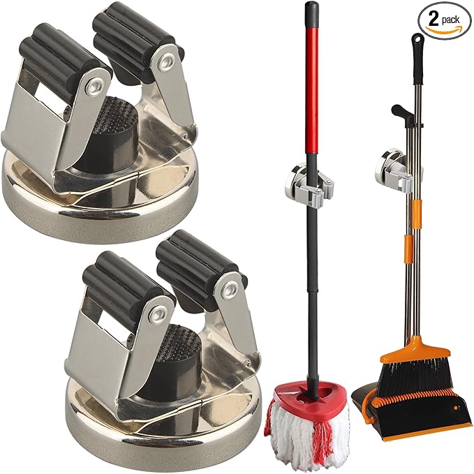 MUTUACTOR Magnetic Broom Holder, Anti-broken Broom and Mop Tool Holder by MUTUACTOR