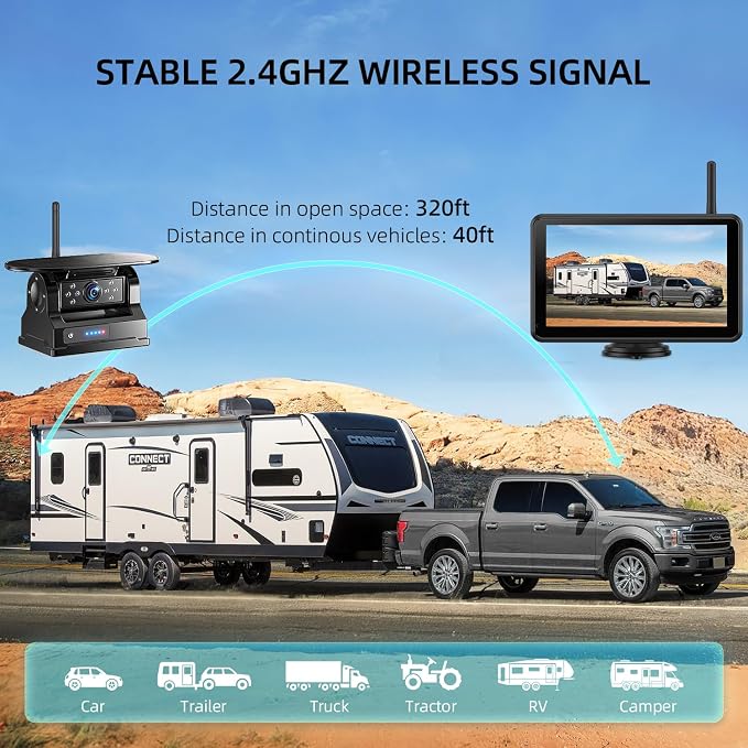 eRapta Magnetic Solar Wireless Backup Camera: HD1080P 7” Touchscreen Portable - Image 7