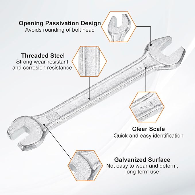HARFINGTON Double Open End Wrench 5.5mm x 7mm Metric 15 Degree Offset Angle - Image 4