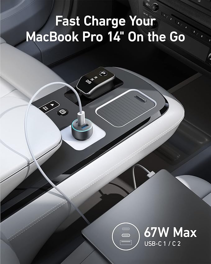 Anker USB-C Car Charger, iPhone 16 Car Charger, 67W 3-Port Compact Fast Charger - Image 3