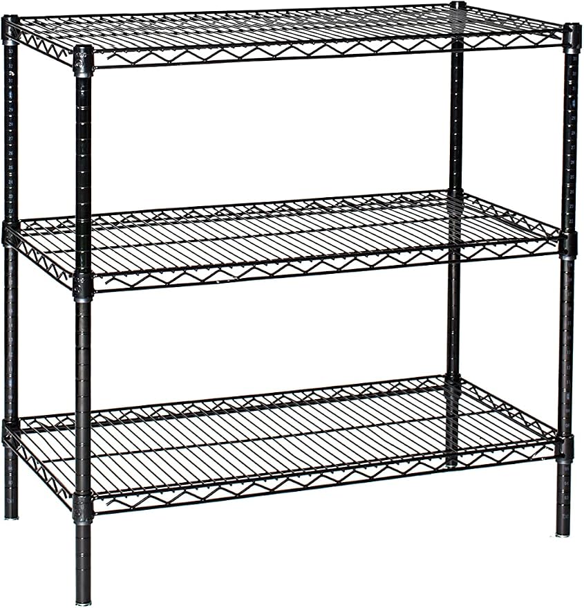 Omega 14" Deep x 42" Wide x 63" High 3 Tier Black Starter Shelving Unit by OmegaProductsCorporation