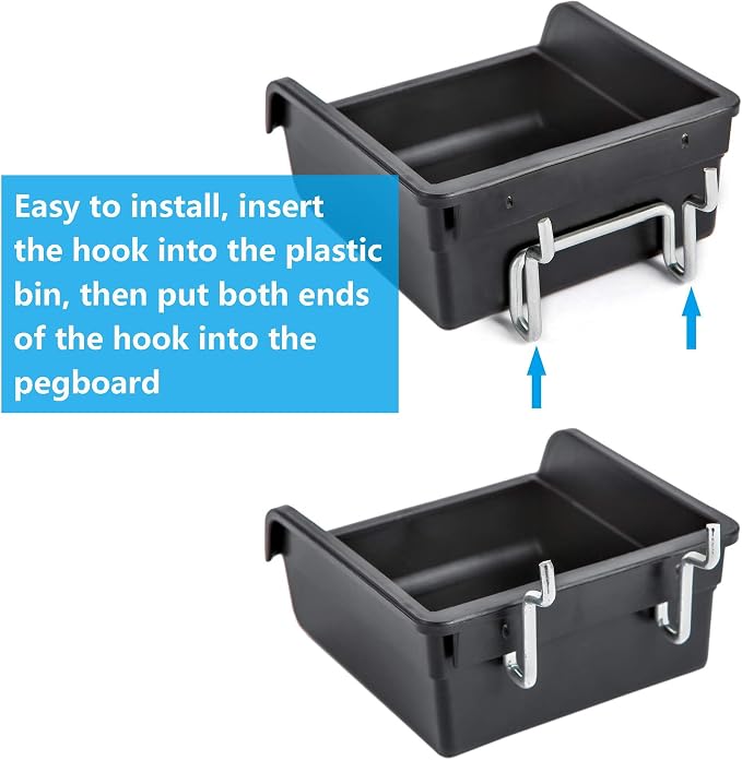 FRIMOONY Pegboard Bins with Hooks and Labels, - Image 6
