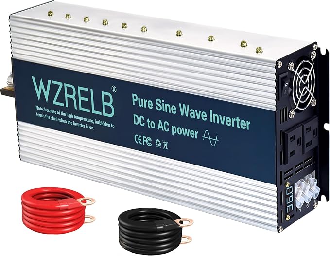 WZRELB 3500W Pure Sine Wave Inverter, Car Power Inverter 36V DC to 110V 120V AC by WZRELB