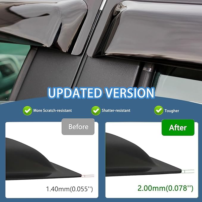 4PCS Rain Guards Fit for Honda Odyssey 2005-2010, Front & Rear Window Visors - Image 5