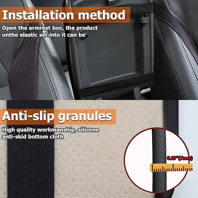 Car Center Console Cushion Pad, Universal Leather Waterproof Armrest Seat Box - Image 4