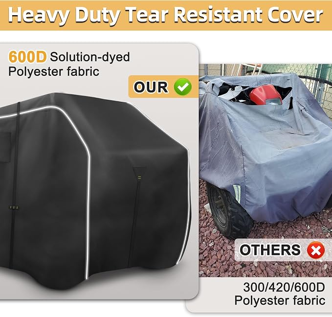 600D ATV Cover - Waterproof & Windproof 4 Wheeler Covers Outdoor Storage - Image 2