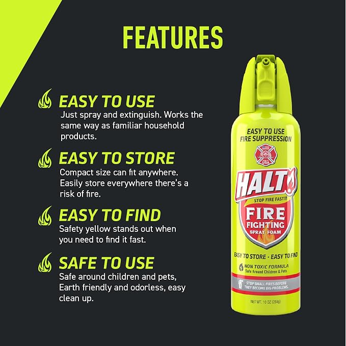 HALT! Fire Fighting Foam Spray – Non-Toxic, PFAS Free, and Find in Emergency – - Image 6