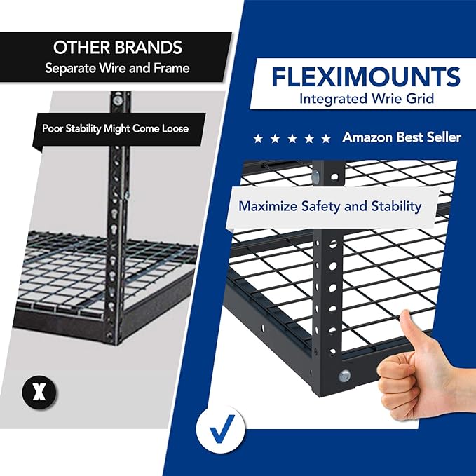 FLEXIMOUNTS 4x8 Overhead Garage Storage Rack, Adjustable Organization System - Image 5