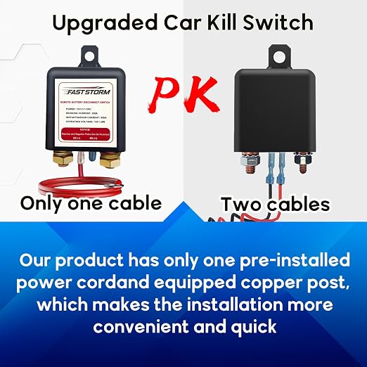 Car Remote Battery Disconnect Switch 12V, 250A Top Post Negative Battery Shut - Image 7