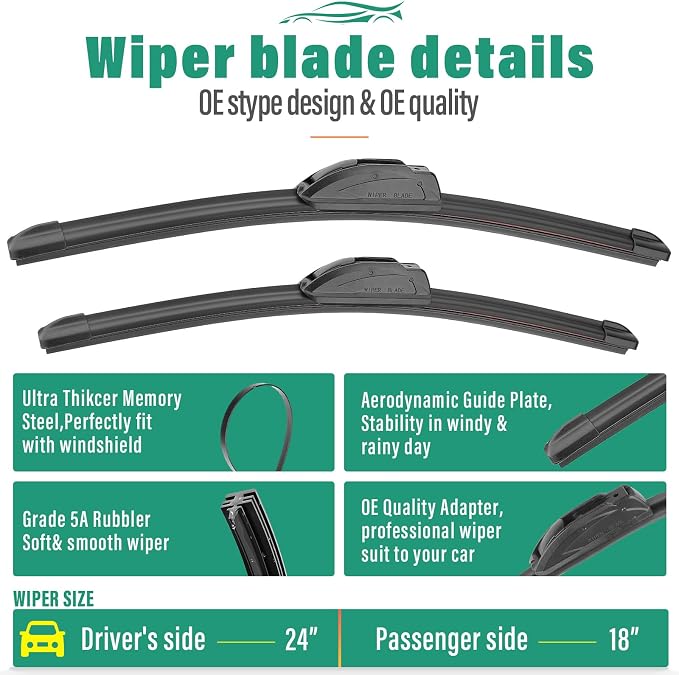24" 18" 10" Windshield Wiper Blades Replacement - Image 3